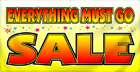 Everything must go sale sign